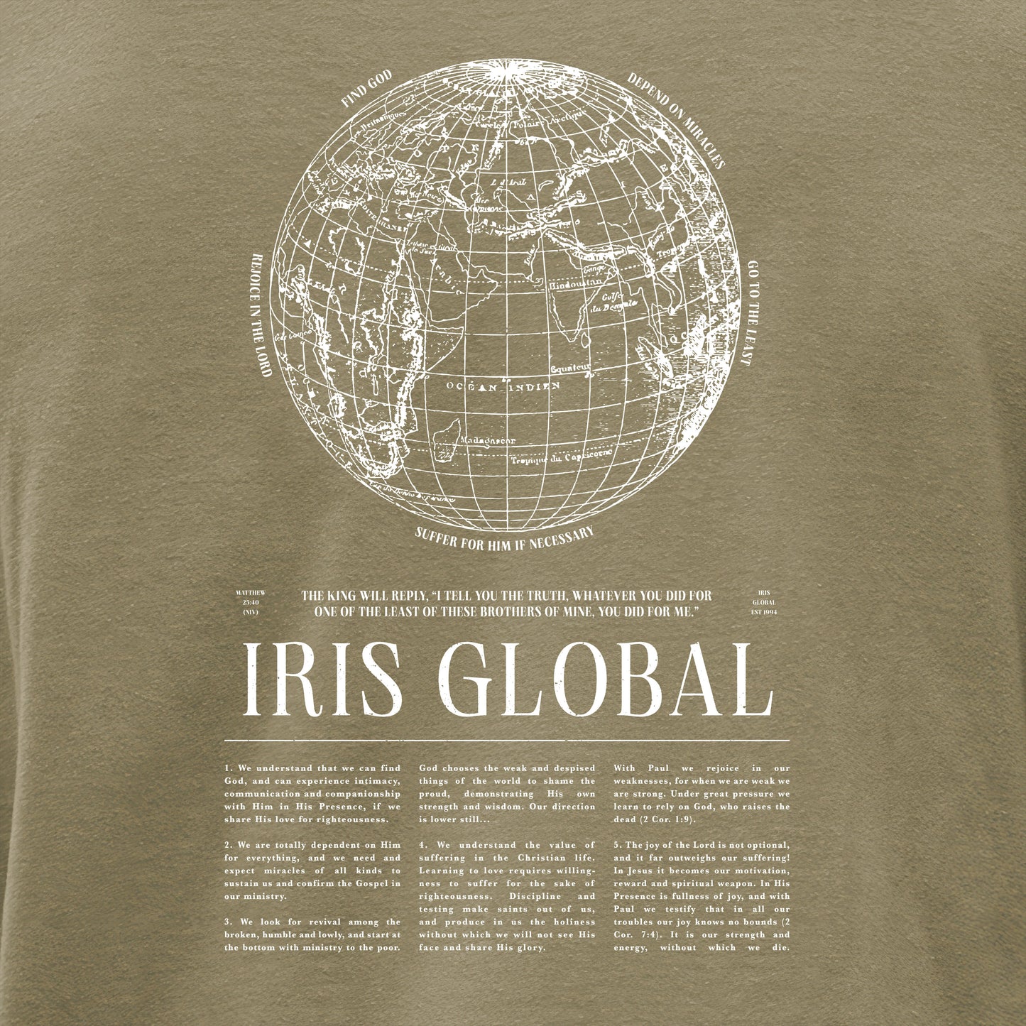 Iris Global Core Values Unisex tri-blend t-shirt